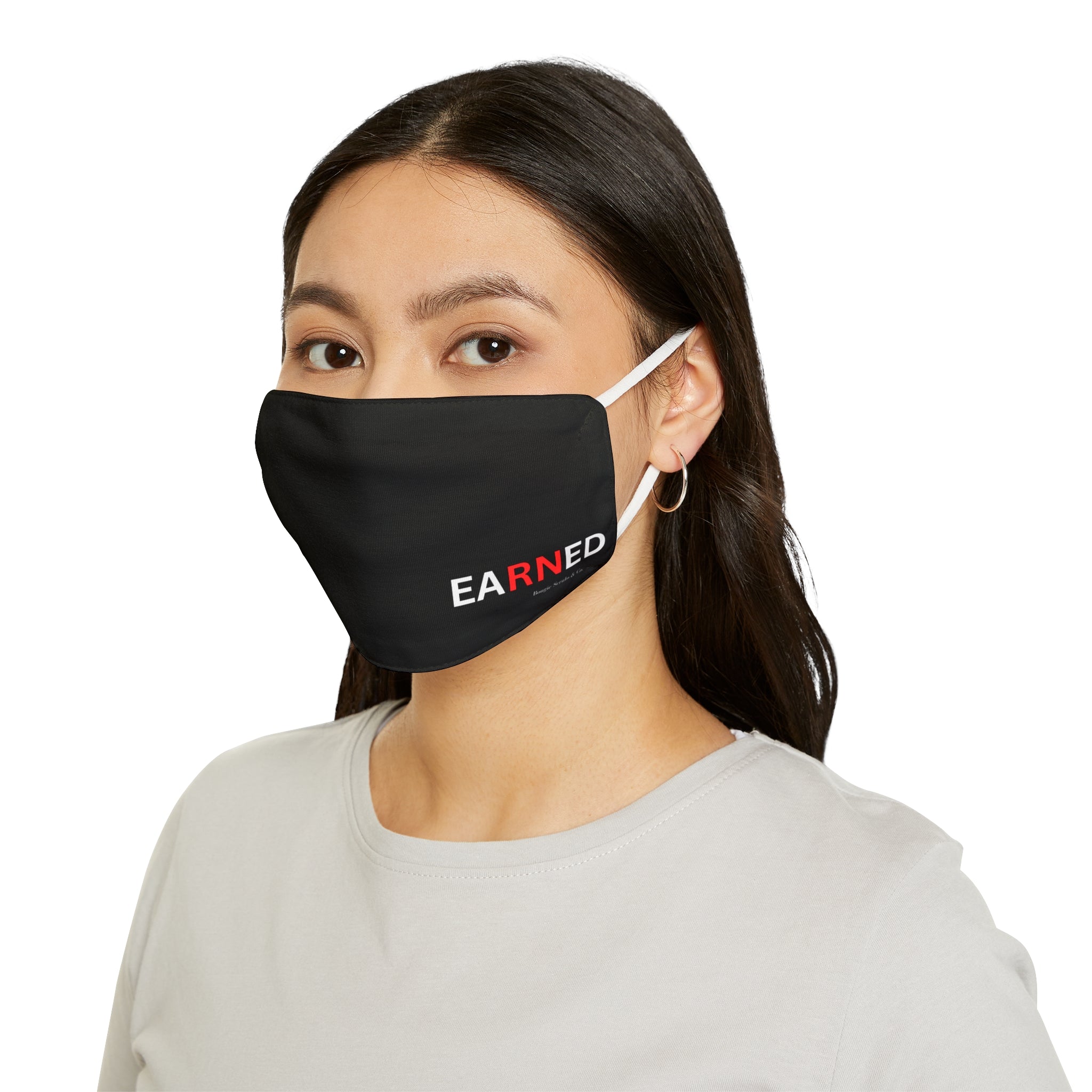 Snug-Fit Black Face Mask — Adjustable Ear Loops