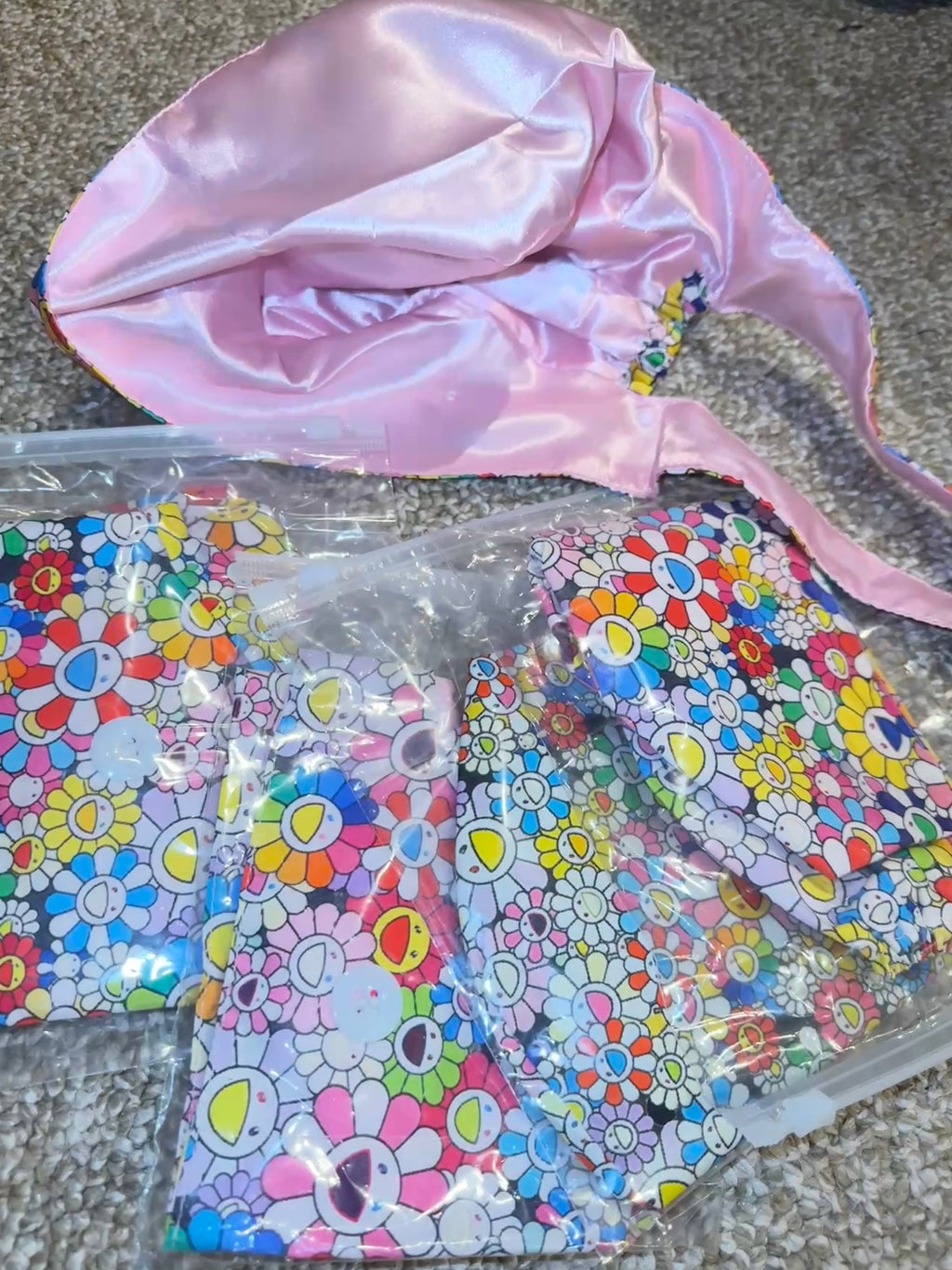 Flower Satin Lined Scrub Cap