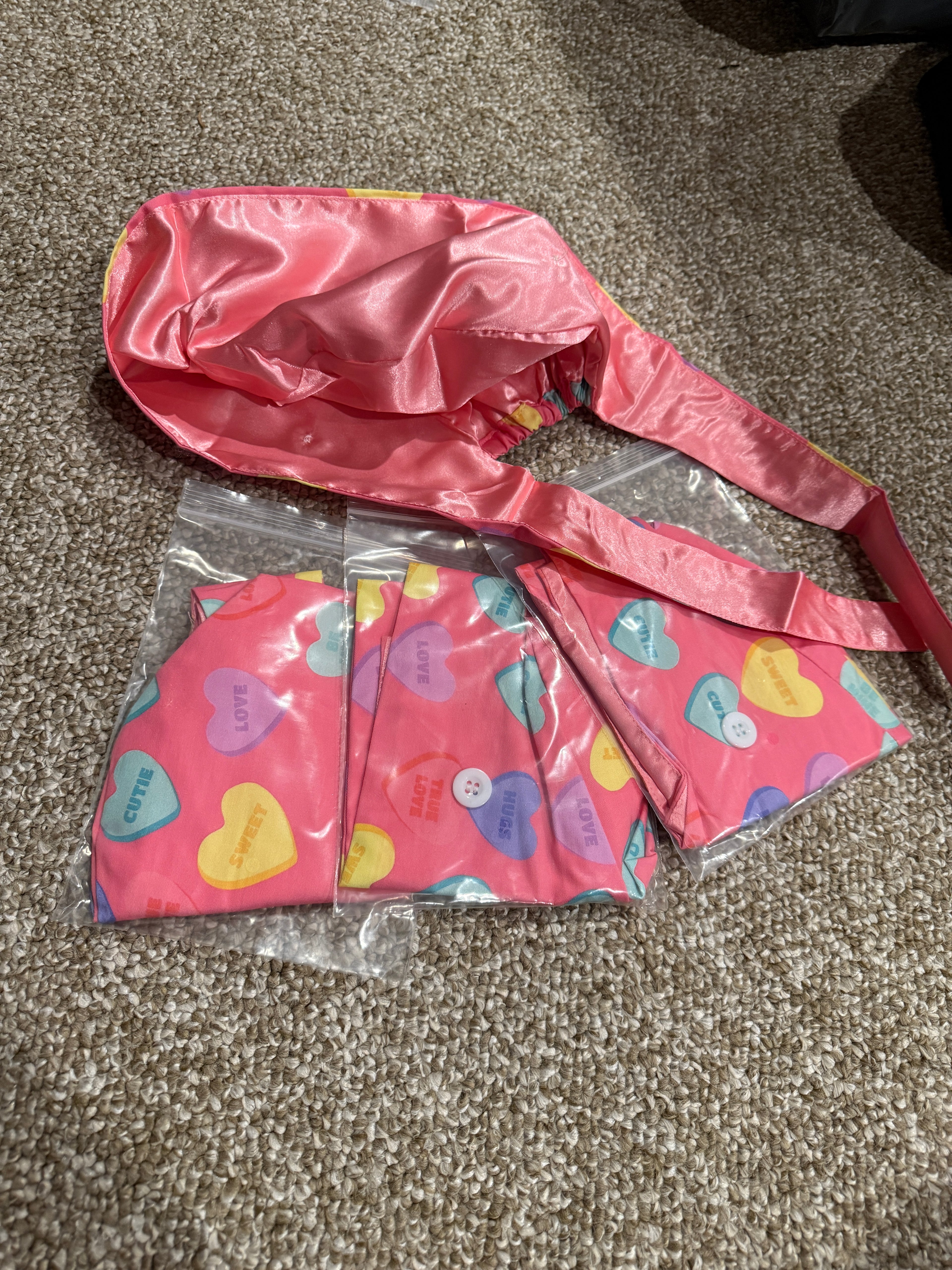 Heart Candy Satin Lined Scrub Cap
