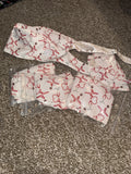 White EKG Satin Lined Scrub Cap
