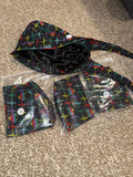 Black EKG Satin Lined Scrub Cap
