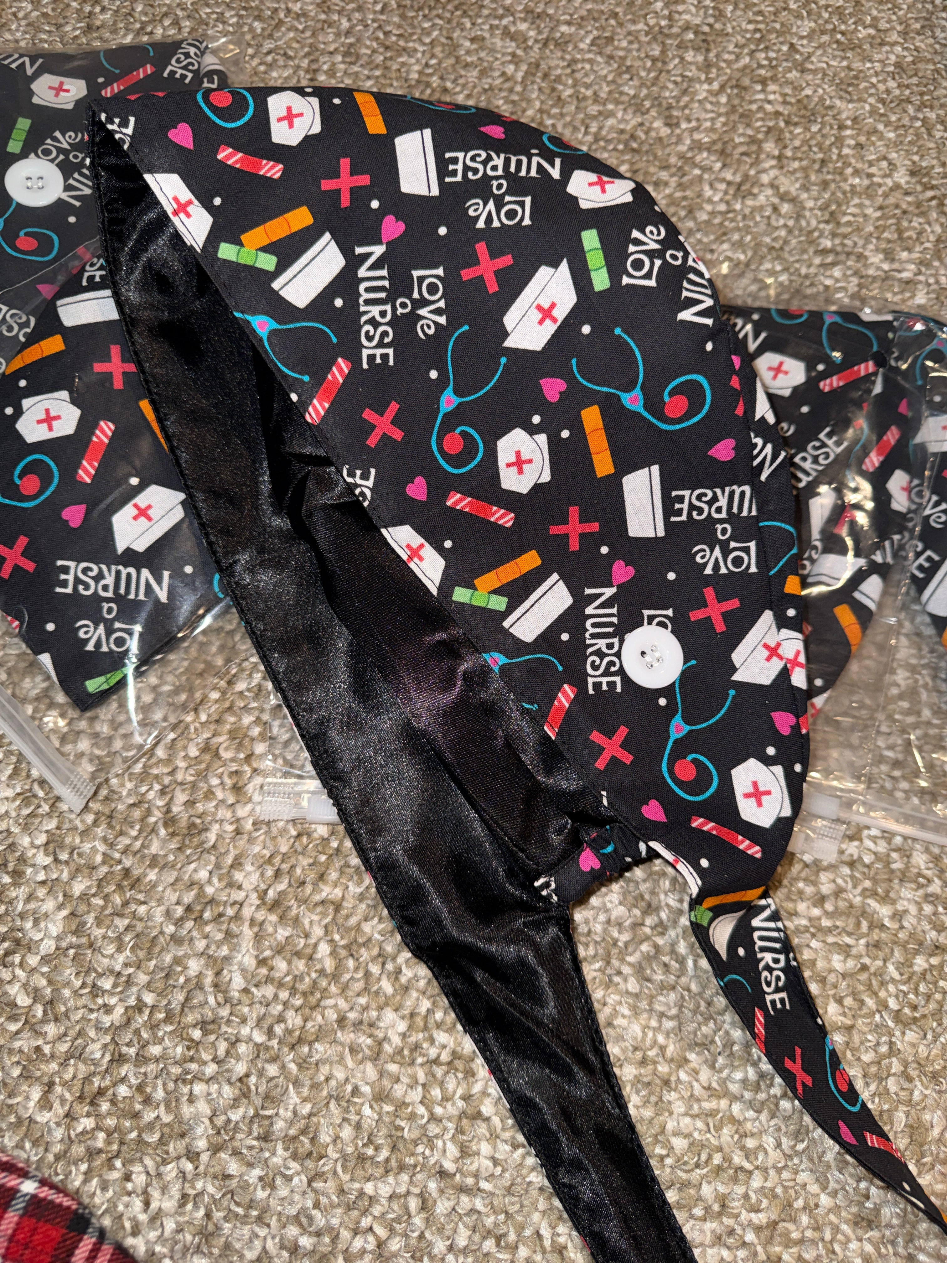 Love a Nurse Satin Lined Scrub Cap