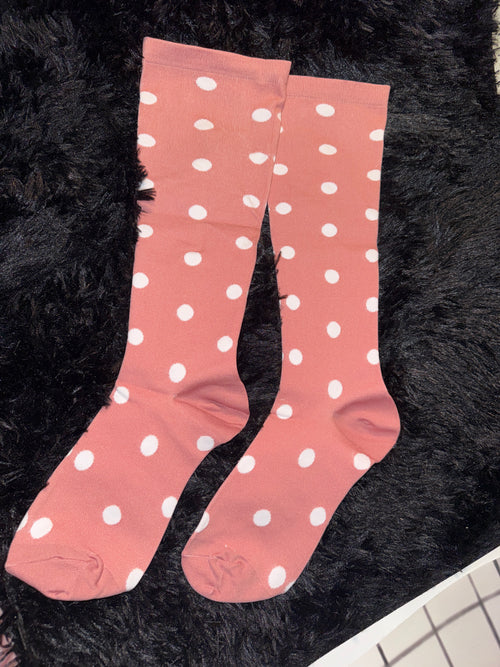 3XL Pink Polka Compression Socks