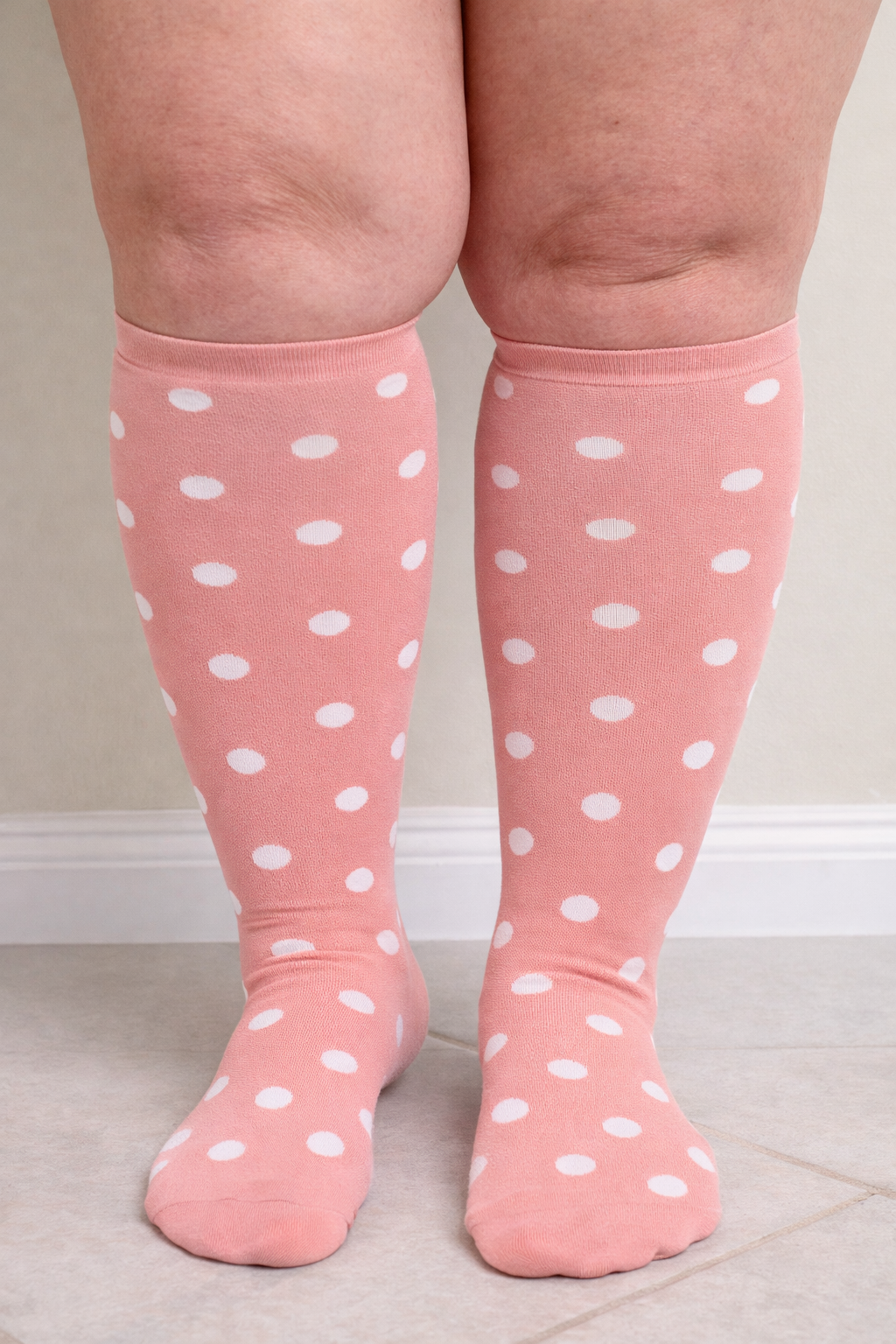 3XL Pink Polka Compression Socks